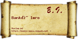 Bankó Imre névjegykártya