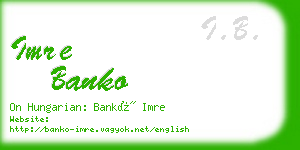 imre banko business card